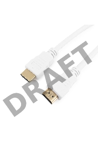 Кабель HDMI Gembird/Cablexpert , 3м, v1.4, 19M/19M, белый, позол.разъемы, экран, пакет(CC-HDMI4-W-10)