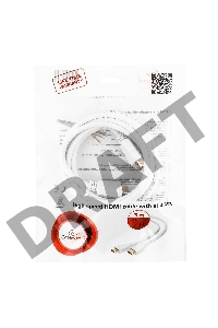 Кабель HDMI Gembird/Cablexpert , 3м, v1.4, 19M/19M, белый, позол.разъемы, экран, пакет(CC-HDMI4-W-10)