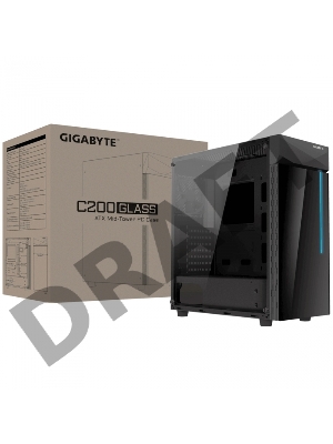 Корпус GIGABYTE C200 GLASS MidiTower без Б/П ATX MicroATX MiniITX Цвет черный GB-C200G