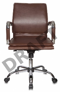 Кресло руководителя Бюрократ CH-993-Low/Brown низкая спинка коричневый искусственная кожа крестовина хромированная