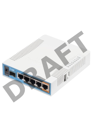 Сетевое оборудование MikroTik RB962UiGS-5HacT2HnT Роутер 2.4+5ГГц, 802.11a/b/g/n/ac, 5x Ethernet 1G, 1x SFP