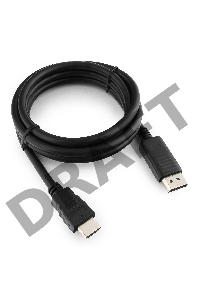 Кабель DisplayPort-HDMI Gembird/Cablexpert  1,8м, 20M/19M, черный, экран, пакет (CC-DP-HDMI-6)