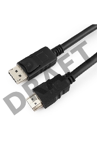 Кабель DisplayPort-HDMI Gembird/Cablexpert  1,8м, 20M/19M, черный, экран, пакет (CC-DP-HDMI-6)