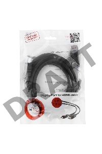 Кабель DisplayPort-HDMI Gembird/Cablexpert  1,8м, 20M/19M, черный, экран, пакет (CC-DP-HDMI-6)