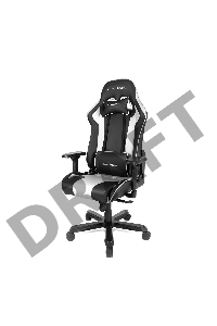 Игровое кресло DXRacer King чёрно-белое (OH/KS99/NW, экокожа, регулируемый угол наклона)