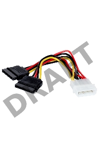 Кабель питания 2xSATA (от разъема Molex (IDE)  блока питания), 15см Exegate