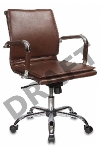 Кресло руководителя Бюрократ CH-993-Low/Brown низкая спинка коричневый искусственная кожа крестовина хромированная