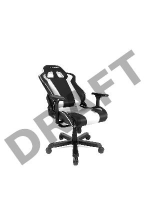 Игровое кресло DXRacer King чёрно-белое (OH/KS99/NW, экокожа, регулируемый угол наклона)