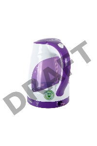 Чайник электрический BBK EK1700P 2200Вт, 1,7литра, пластик, дисковый нагр. элемент, LED подсветка, белый/фиолетовый