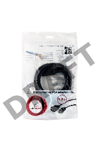 Кабель DisplayPort->VGA Cablexpert CCP-DPM-VGAM-6, 1,8м, 20M/15M, черный, экран, пакет