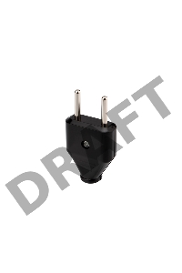 Вилка прямая без з/к 10А плоская черная REXANT