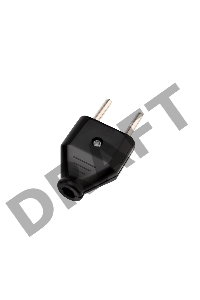 Вилка прямая без з/к 10А плоская черная REXANT