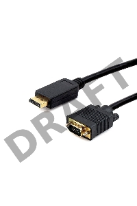 Кабель DisplayPort->VGA Cablexpert CCP-DPM-VGAM-10, 3м, 20M/15M, черный, экран, пакет