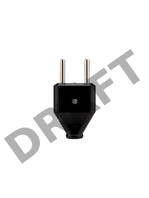 Вилка прямая без з/к 10А плоская черная REXANT