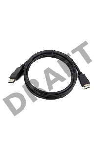 Кабель DisplayPort-HDMI Gembird/Cablexpert  1,8м, 20M/19M, черный, экран, пакет (CC-DP-HDMI-6)