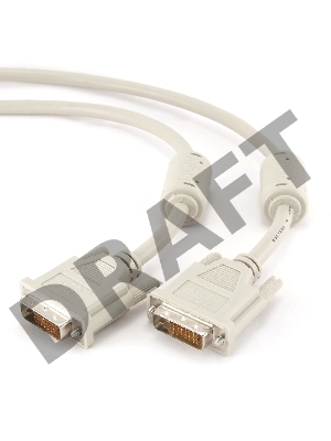 Кабель DVI-D dual link Gembird, 1.8м, 25M/25M, экран, феррит.кольца, пакет CC-DVI2-6C