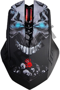 Мышь A4Tech Bloody R80 Plus Skull черный/рисунок оптическая (5000dpi) беспроводная USB (7but)
