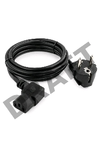 Кабель питания Gembird 1.8м, VDE(0.75мм), черный, угловой разъем, с зазем., пакет PC-186A-VDE   