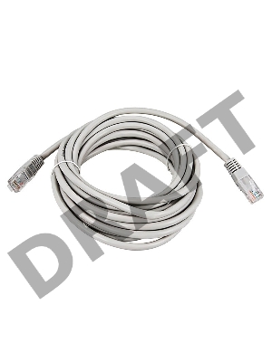 Коммутационный шнур REXANT (18-1007) Патч-корд  UTP 5e кат. литой  5М  СЕРЫЙ 