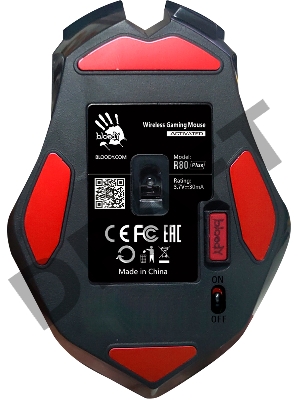 Мышь A4Tech Bloody R80 Plus Skull черный/рисунок оптическая (5000dpi) беспроводная USB (7but)