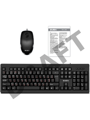 Набор SVEN KB-S320C клавиатура и мышь чёрные (USB, 105 кл, 4 кнопки, 1000 dpi)