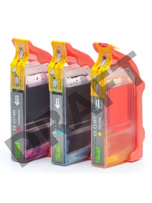 Картридж струйный Cactus СS-CLI8C/M/Y многоцветный для Canon Pixma MP470/MP500 Комплект цветных карт