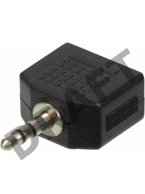 Адаптер аудио Ningbo JAAA095-B 2xJack 3.5 (f)/Jack 3.5 (m) черный      