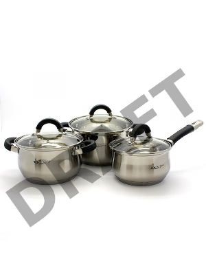 Набор кастрюль Катунь Ирида КТ08-A, 6пр. (2,9л+3,9л) + 1,9л ковш