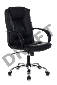 Кресло руководителя Бюрократ T-800N/BLACK черный кожа крестовина хром