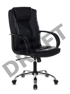 Кресло руководителя Бюрократ T-800N/BLACK черный кожа крестовина хром