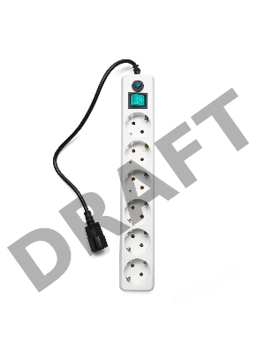 Сетевой фильтр Гарнизон ЕНW-0 0,5 м 6 розеток белый для UPS 