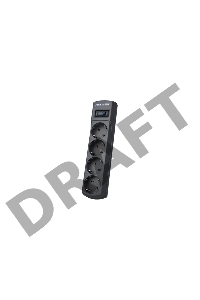 Сетевой фильтр ZIS Pilot m Max 4 розетки (евро с заземлением), 15А/3.3кВа, автомат, 10 м, черный Surge protector Pilot m Max 4 euro outlets, 15А/3.3кВа, 10m, black