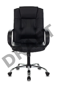 Кресло руководителя Бюрократ T-800N/BLACK черный кожа крестовина хром