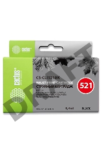 Картридж струйный Cactus CS-CLI521BK черный для Canon MP540/MP550/MP620/MP630 (8,2ml)