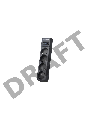 Сетевой фильтр ZIS (Pilot) m Max 4 розетки (евро с заземлением), 15А/3.3кВа, автомат, 1.8 м, серый графит Surge protector Pilot m Max 4 euro outlets, 15А/3.3кВа, 1.8m