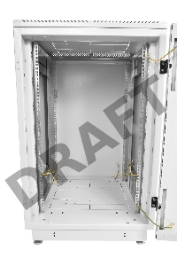 Шкаф коммутационный ЦМО ШТК-М-18.6.6-1ААА-9005 18U 600x600мм пер.дв.стекл задн.дв.стал.лист 2 бок.пан. направл.под закл.гайки 270кг черный