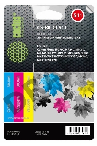 Заправка для ПЗК Cactus CS-RK-CL511 цветной (3x30мл) Canon MP240/ MP250/MP260/ MP270