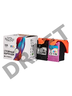 Набор струйных картриджей Sakura ZA94AE (№305 Black / Tri-colour) для HP, черный + триколор, 10,6/11,6 мл., 240/200 к.