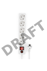 Сетевой фильтр Гарнизон ЕНLW-5 1.4 м 5 р белый