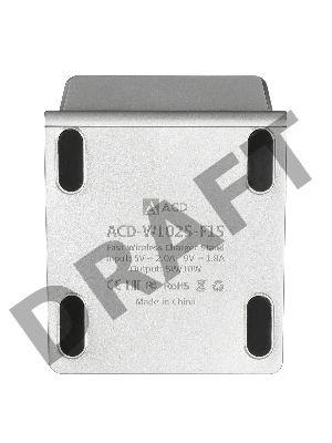 Зарядное устройство (ACD-W102S-F1S) 10Вт, беспроводная Qi, 2-катушки с QC, 5В/2А ~ 9В/1,8А RTL