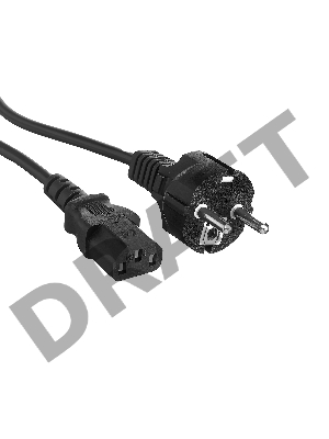 Кабель питания ExeGate Power PC-5P (Евровилка Schuko->С13) VDE-250V-3*1.0-CU, 10A, черный, 5м