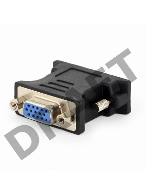 Переходник DVI-VGA Cablexpert A-DVI-VGA-BK, 29M/15F, черный, пакет