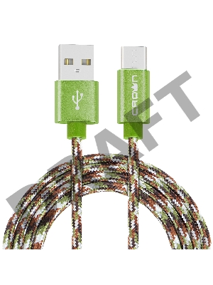 Кабель Crown USB - USB Type-C CMCU-3092C military
