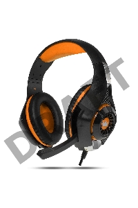 Наушники CROWN CMGH-102T Black&orange (Подключение USB, встроенная аудио карта, Частотныи? диапазон: 20Гц-20,000 Гц ,Кабель 2.1м,Размер D 250мм)