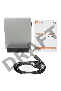 Зарядное устройство (ACD-W102S-F1S) 10Вт, беспроводная Qi, 2-катушки с QC, 5В/2А ~ 9В/1,8А RTL