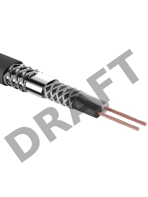 Кабель микрофонный REXANT 2х0,25 мм², ø 6,8 мм, черный, бухта 100 м