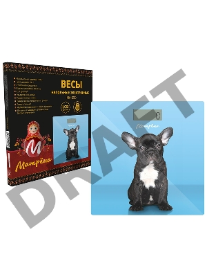 Весы напольные электронные Матрена МА-090 собака  (стеклянная поверхность, 180 кг)