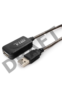 Кабель удлинитель USB 2.0 активный Gembird/Cablexpert UAE-01-5M, AM/AF, 5м