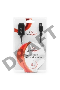 Кабель удлинитель USB 2.0 активный Gembird/Cablexpert UAE-01-5M, AM/AF, 5м