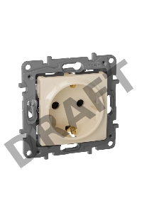 Розетка 2К+З, на винтах, защ. шт., сл. кость ETIKA 